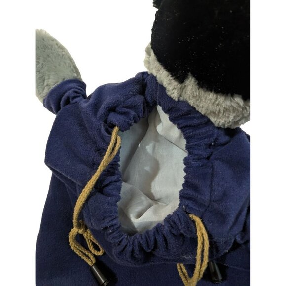 UW drawstring bag Racoon Badger lush blue gold   21 x 12 inches - Picture 3 of 8